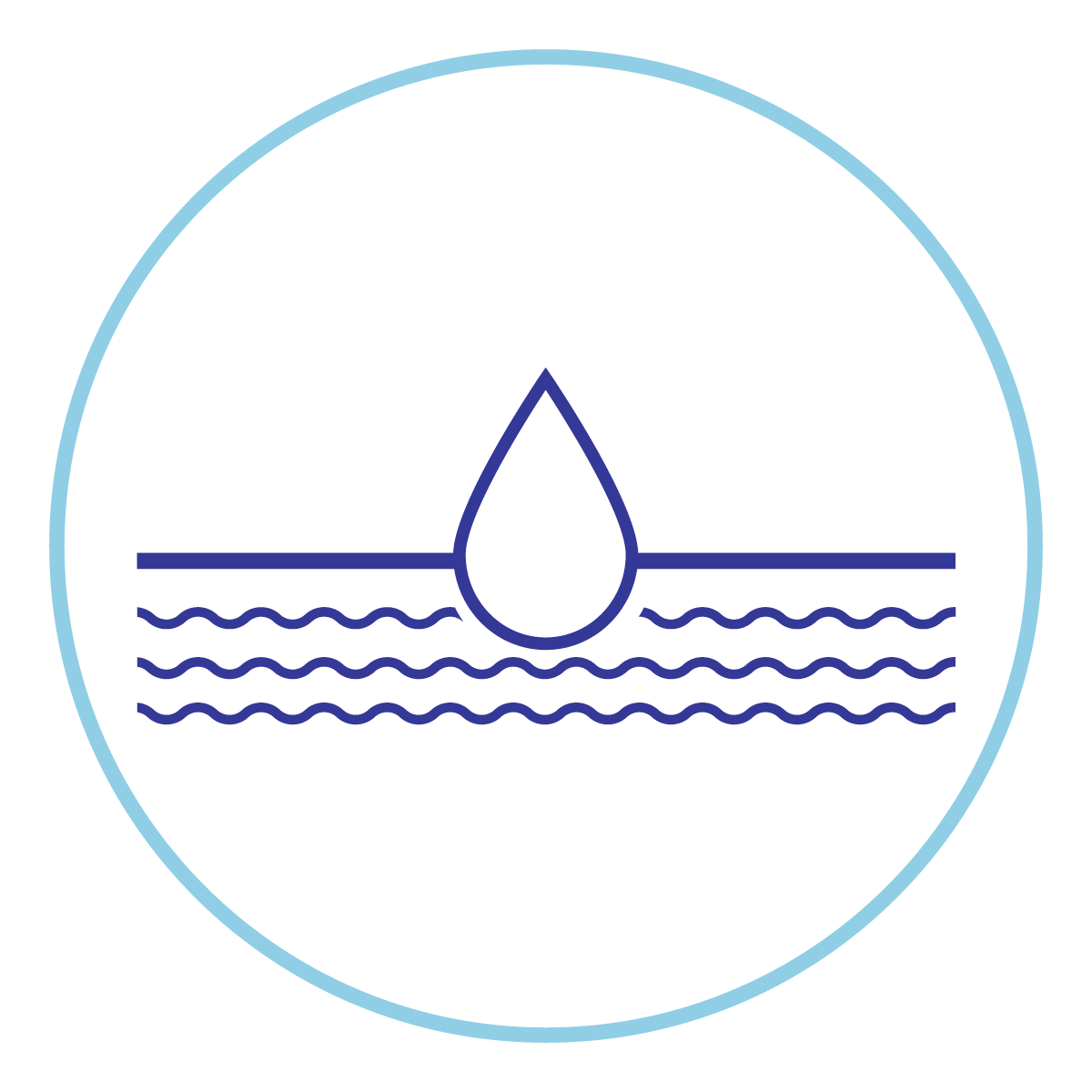Water droplet into the ground icon 